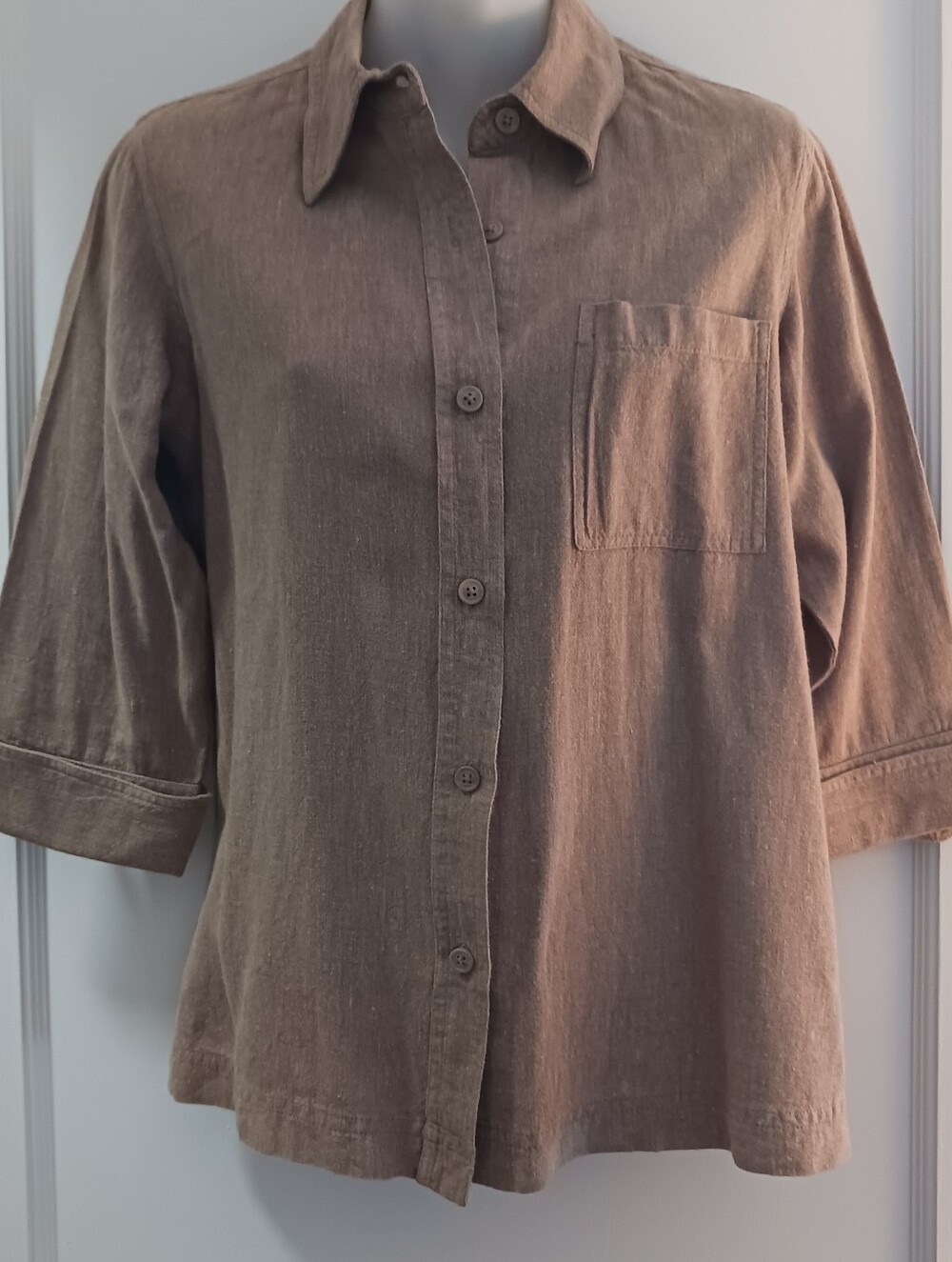 Coldwater Creek Womens' Button-Down Shirt in Brown